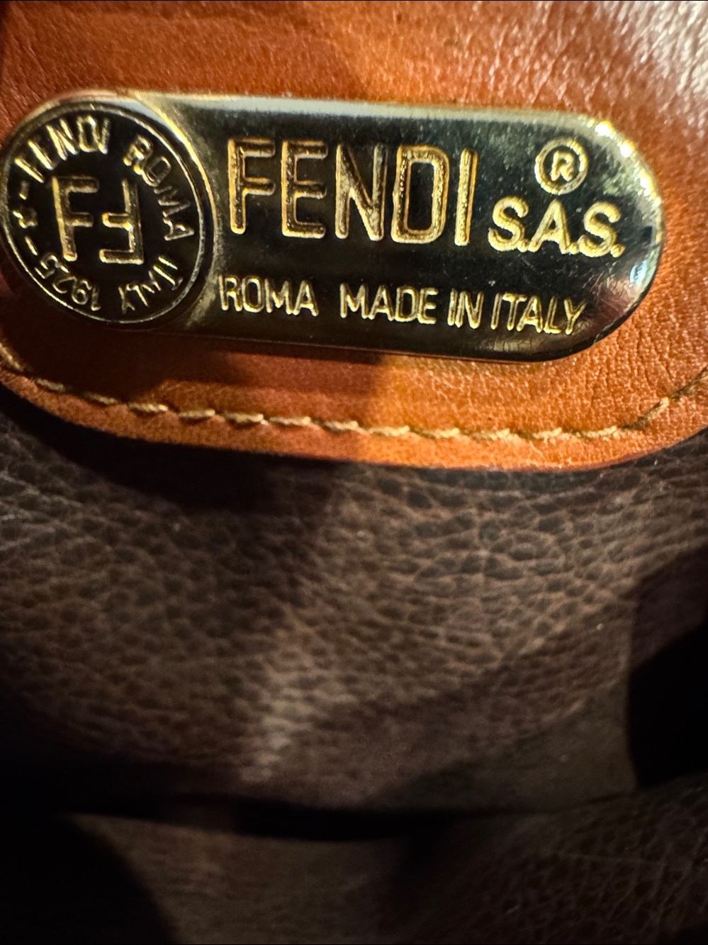Fendi Brown Quilted Leather Crossbody with Gold Pasta Chain Accents - Picture 10 of 16